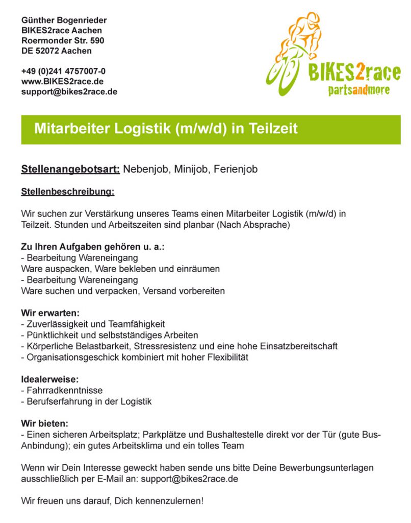 Nebenjob, Minijob, Ferienjob im Bereich Logistik und Lager