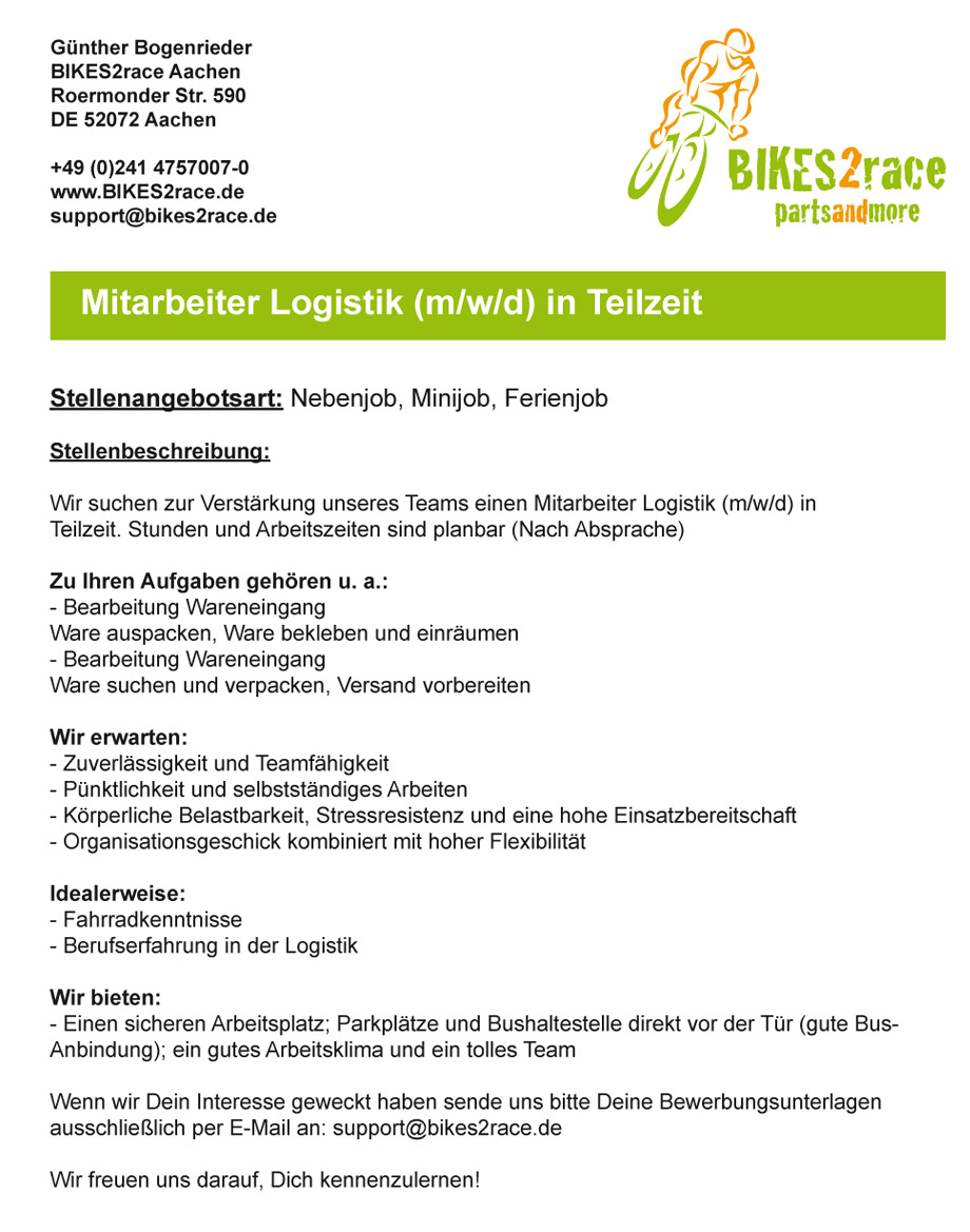 Nebenjob, Minijob, Ferienjob im Bereich Logistik und Lager